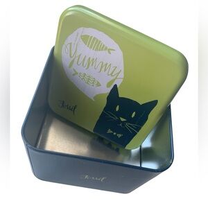 FOSSIL Yummy Black Cat Blue & Green Metal Watch Box Watches Jewelry Gift Box